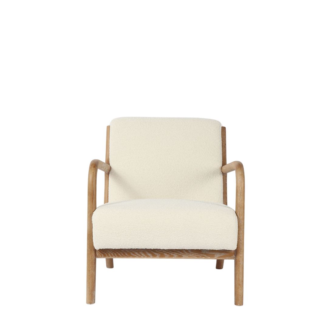 LUCA OCCASIONAL CHAIR FABRIC CREAM WITH WASHED OAK FRAME image 2